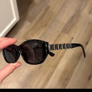 CC Boutique Black Sunglasses with Chain-Detail Temples
